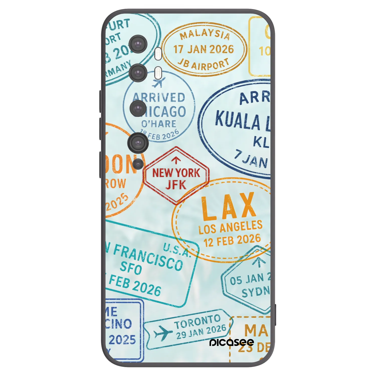 Picasee silikonový černý obal pro Xiaomi Mi Note 10 (Pro) - PASSPORT EDITION