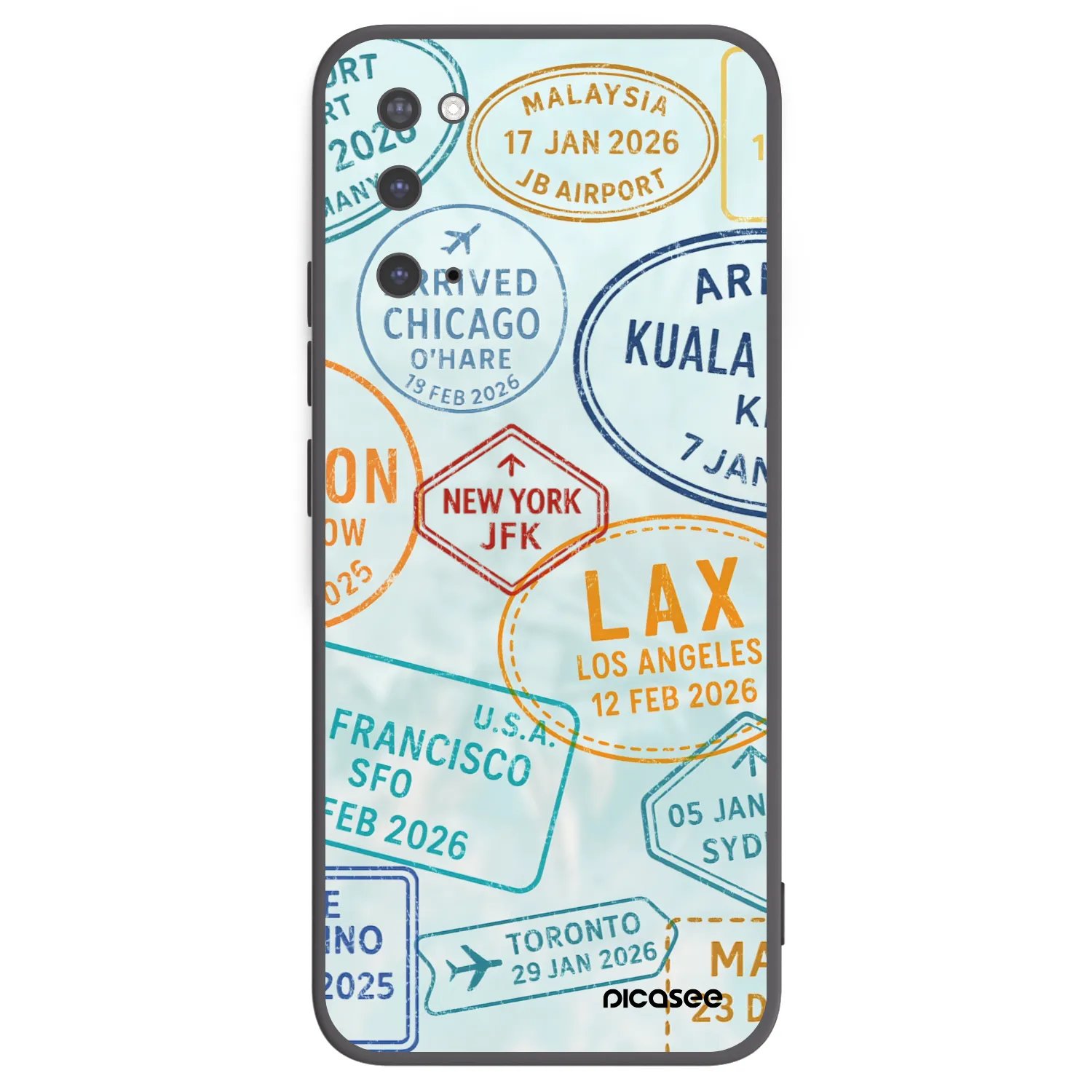 Picasee silikonový černý obal pro Samsung Galaxy S20 G980F - PASSPORT EDITION