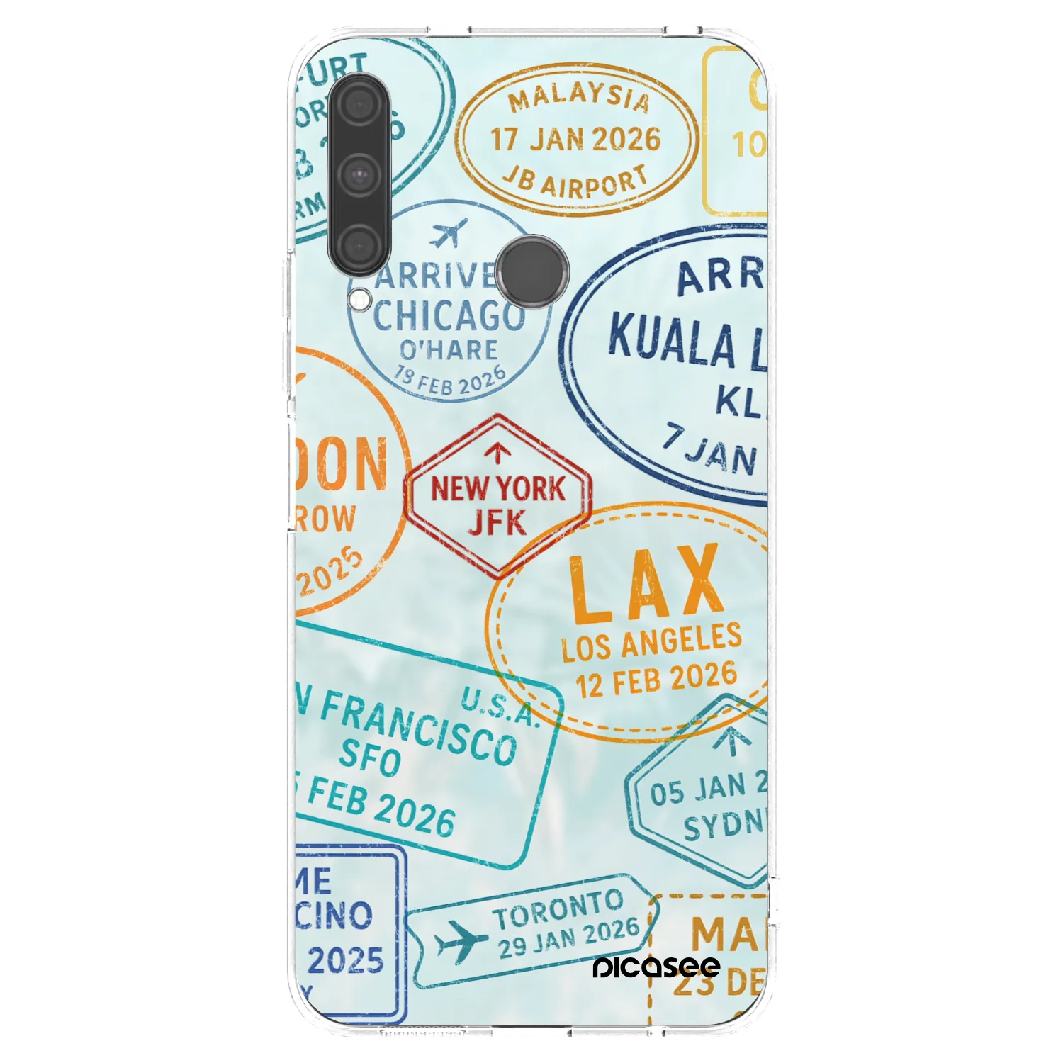 Picasee silikonový průhledný obal pro Huawei P40 Lite E - PASSPORT EDITION