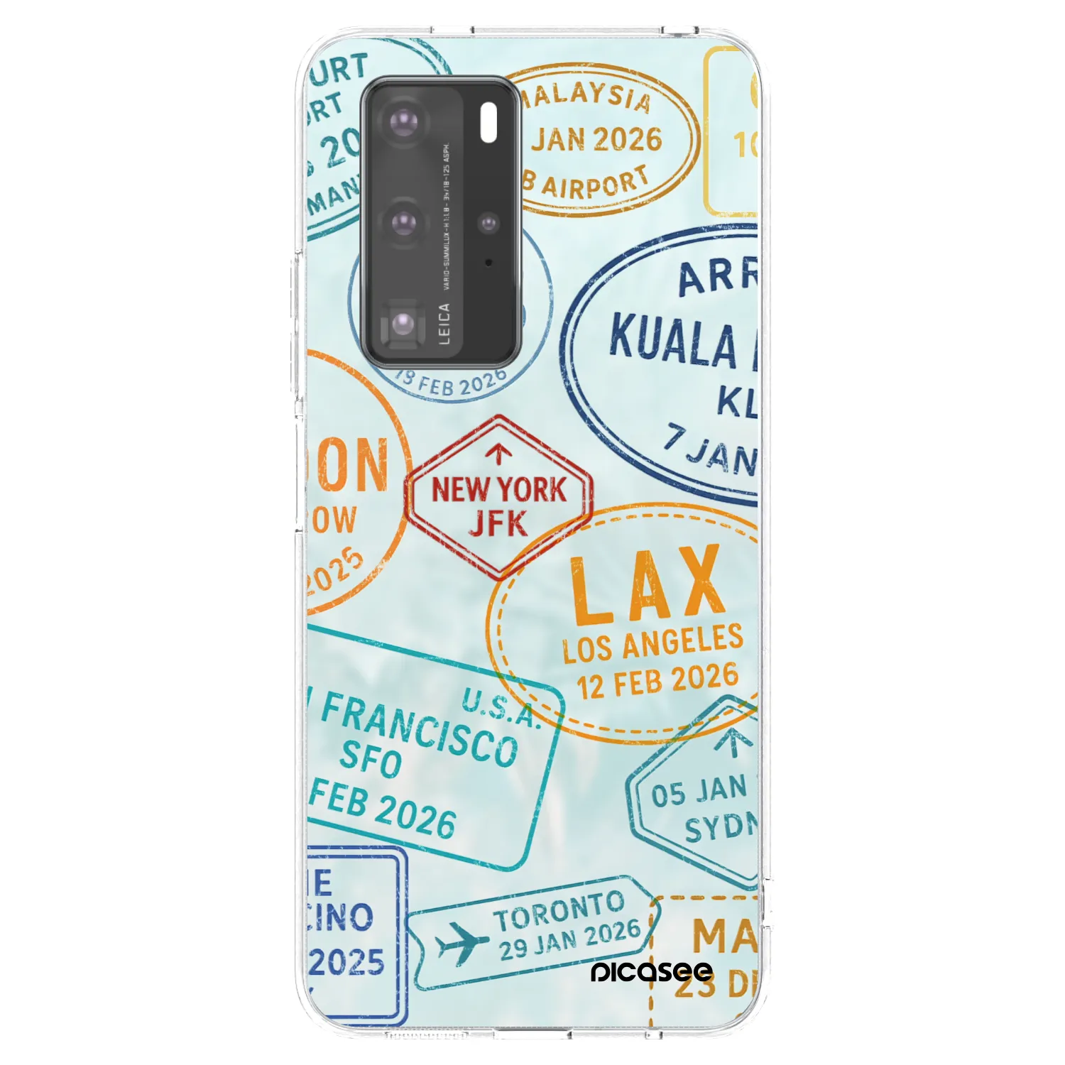Picasee silikonový průhledný obal pro Huawei P40 Pro - PASSPORT EDITION
