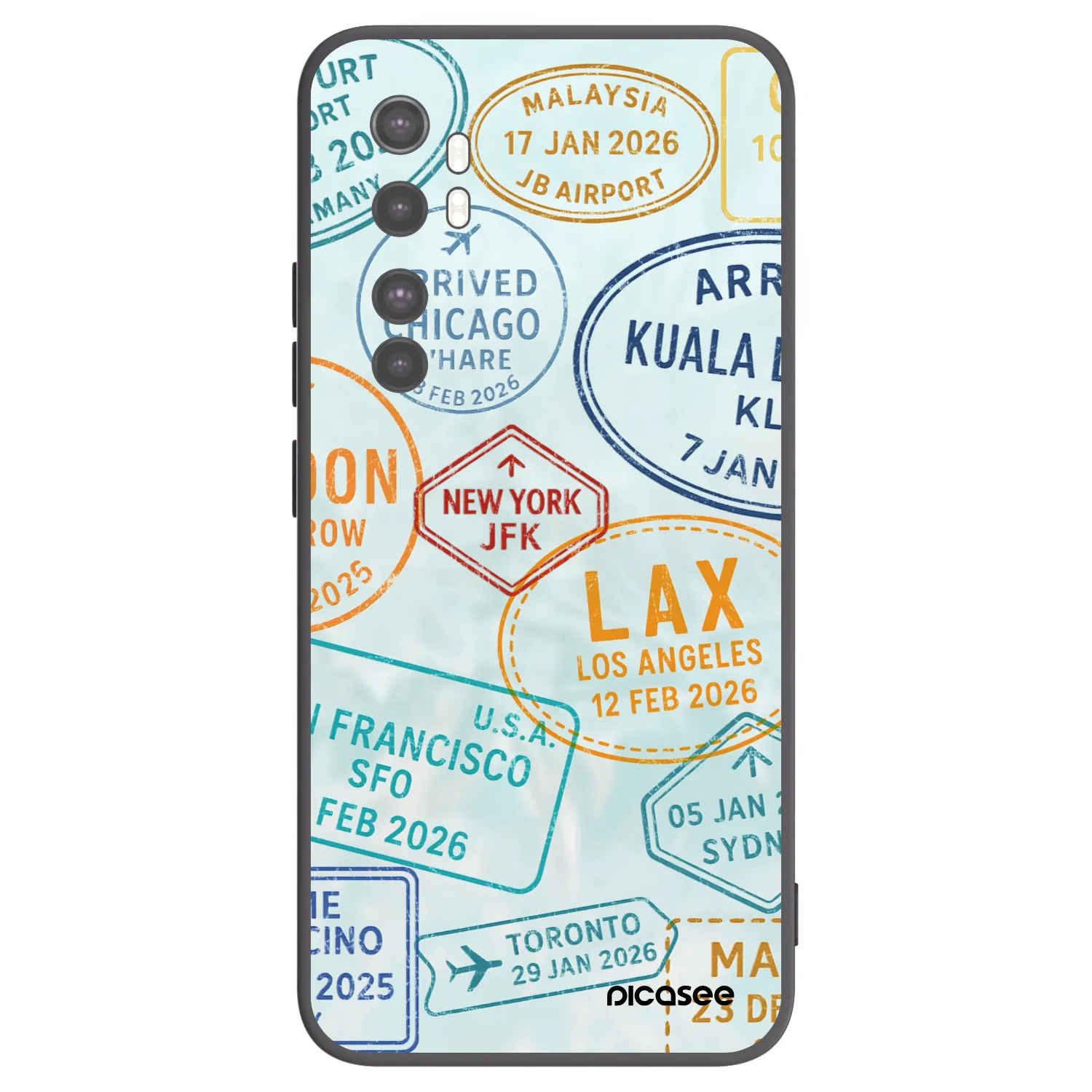Picasee silikonový černý obal pro Xiaomi Mi Note 10 Lite - PASSPORT EDITION