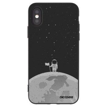 Picasee silikonový černý obal pro Apple iPhone X/XS - Astronaut