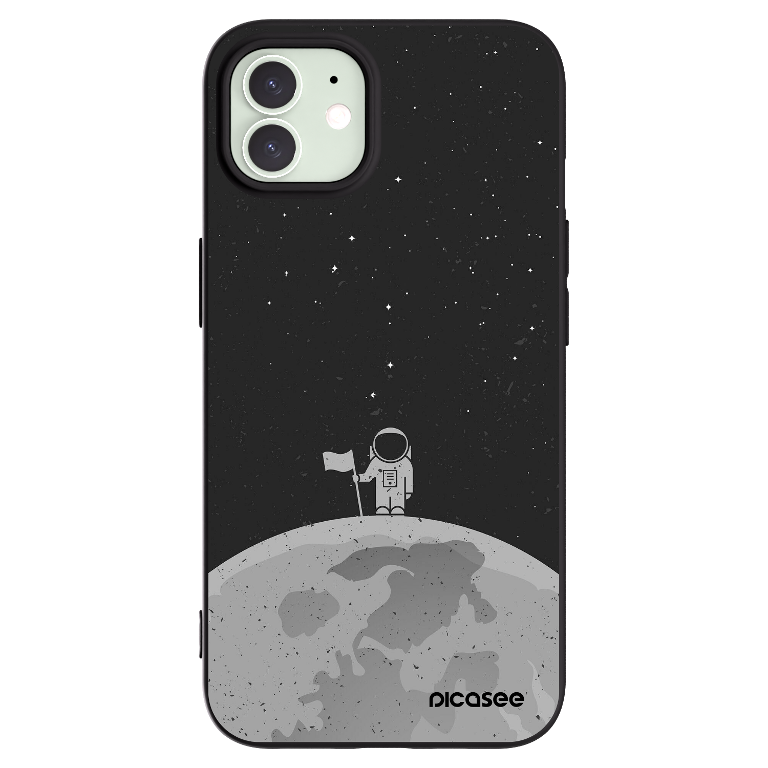 Picasee silikonový černý obal pro Apple iPhone 12 - Astronaut