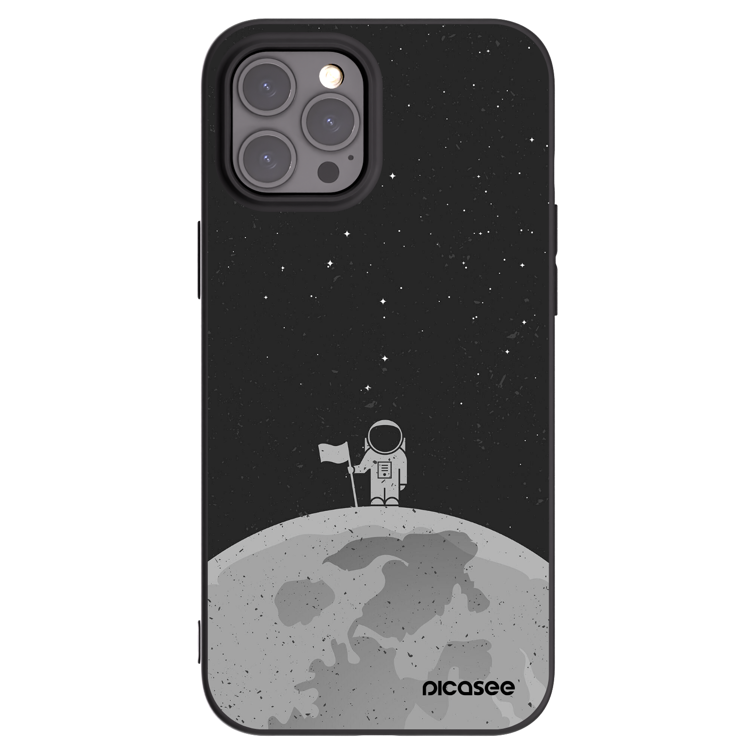 Picasee silikonový černý obal pro Apple iPhone 12 Pro Max - Astronaut