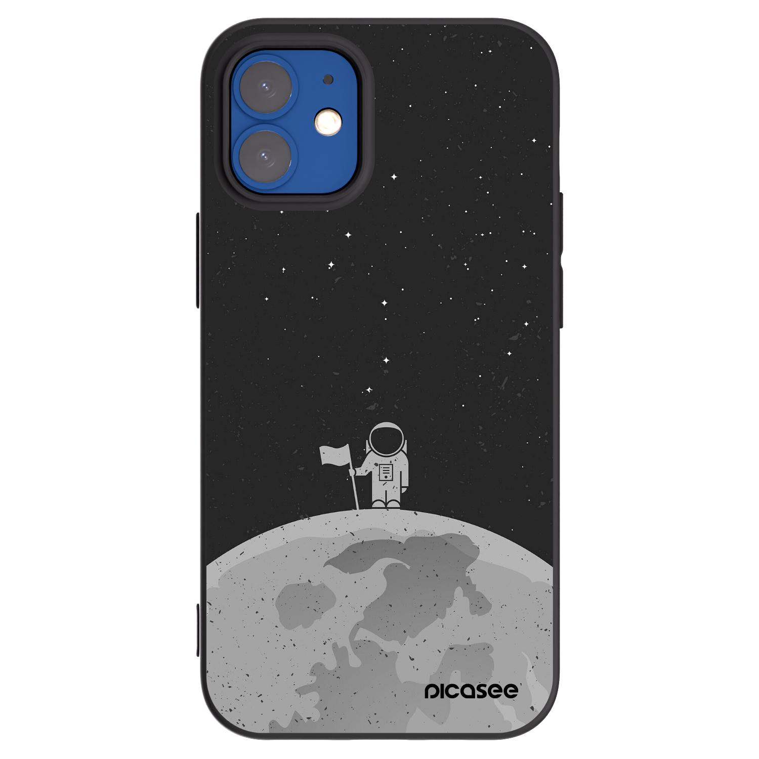 Picasee silikonový černý obal pro Apple iPhone 12 mini - Astronaut