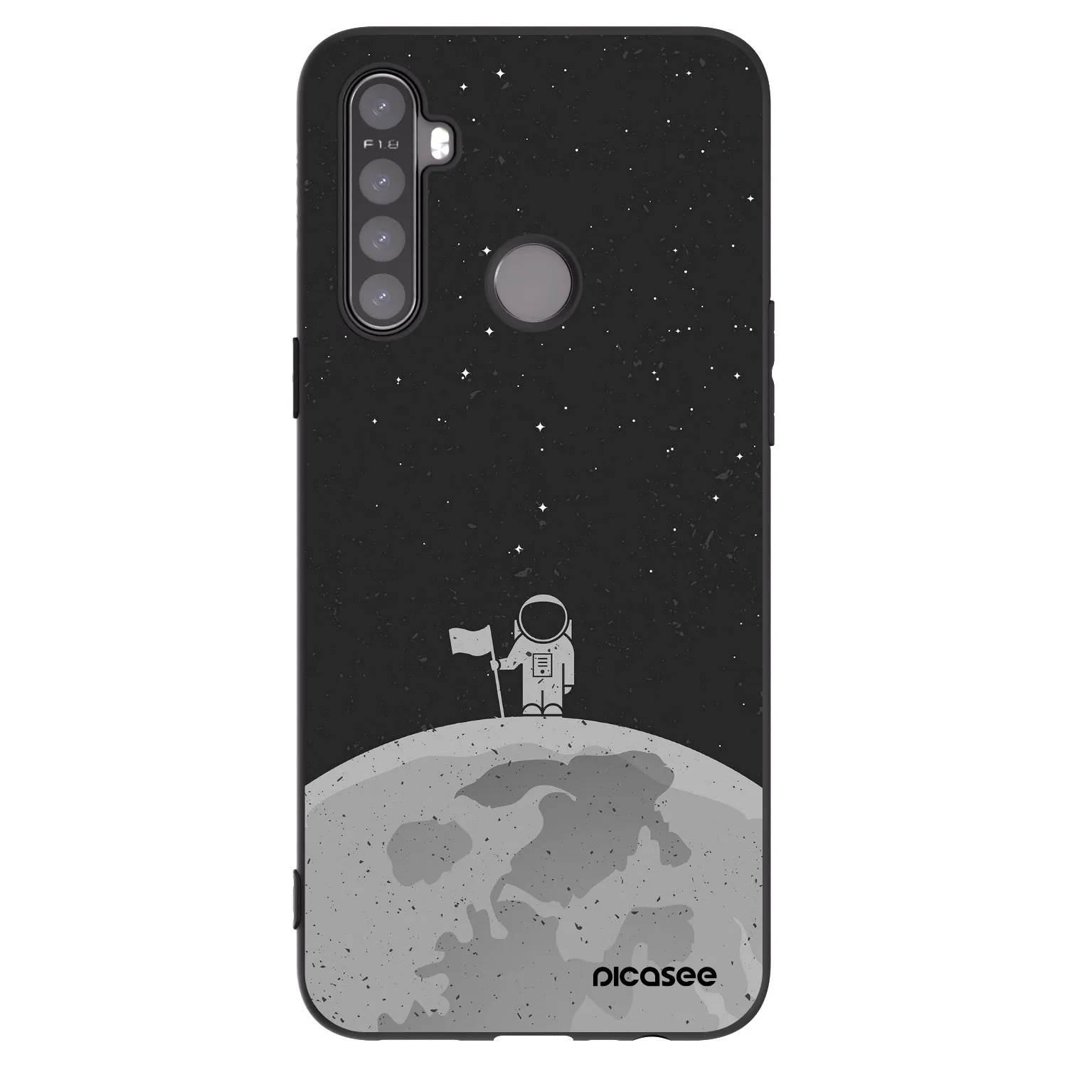 Picasee silikonový černý obal pro Realme 5 - Astronaut