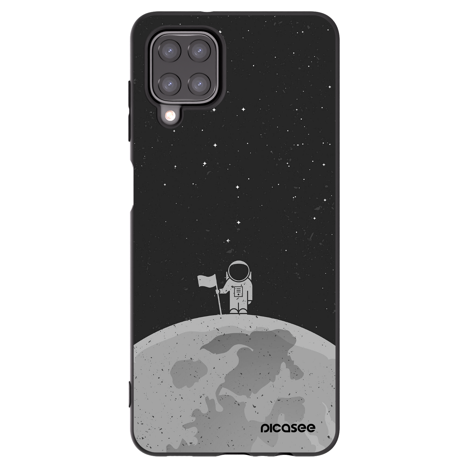 Picasee silikonový černý obal pro Samsung Galaxy A12 A125F - Astronaut