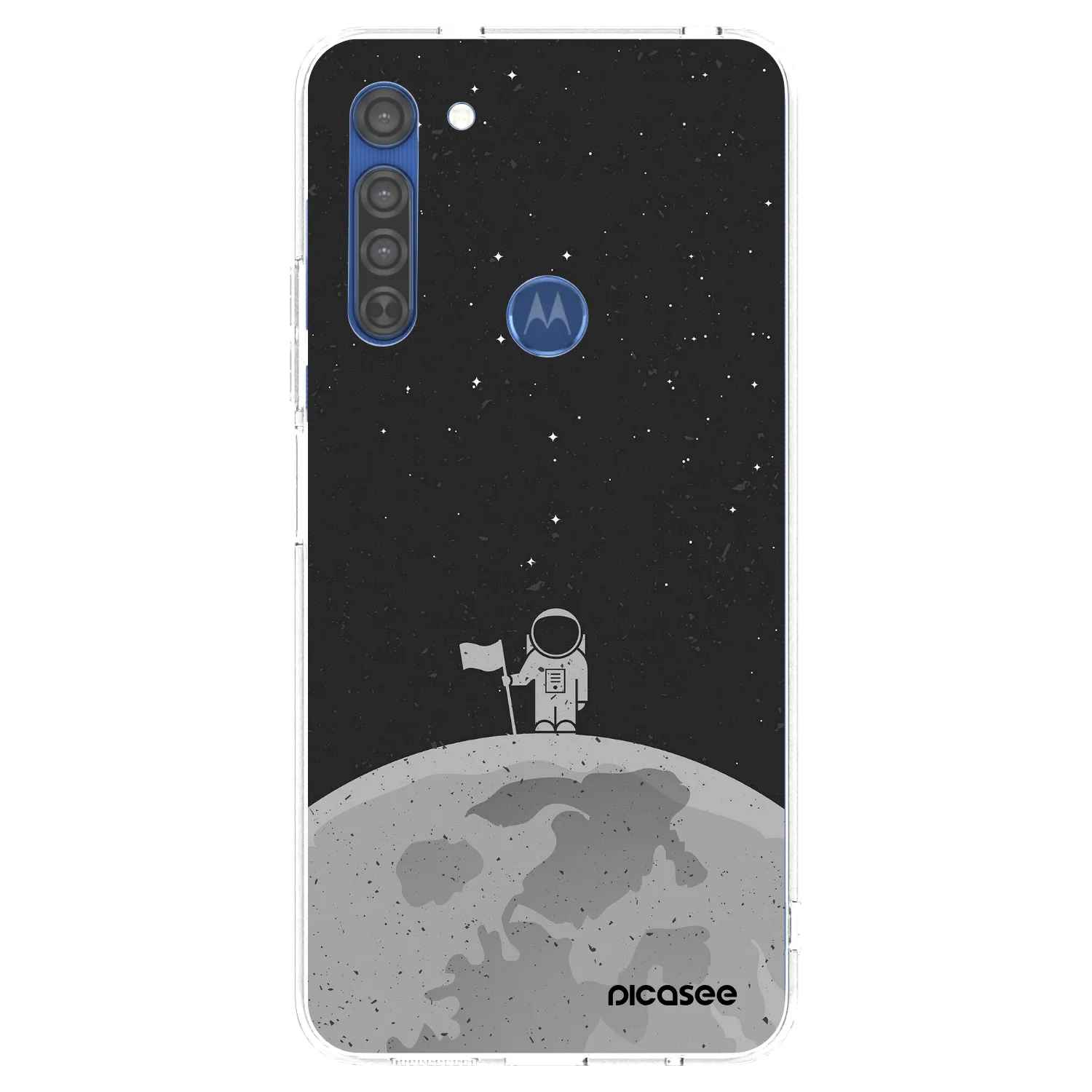 Picasee silikonový průhledný obal pro Motorola Moto G8 - Astronaut