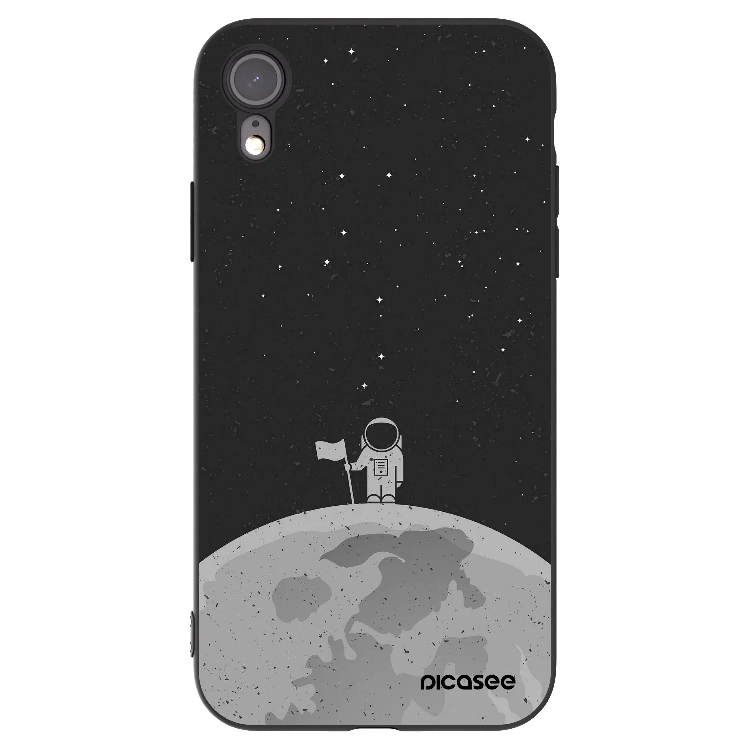 Picasee silikonový černý obal pro Apple iPhone XR - Astronaut