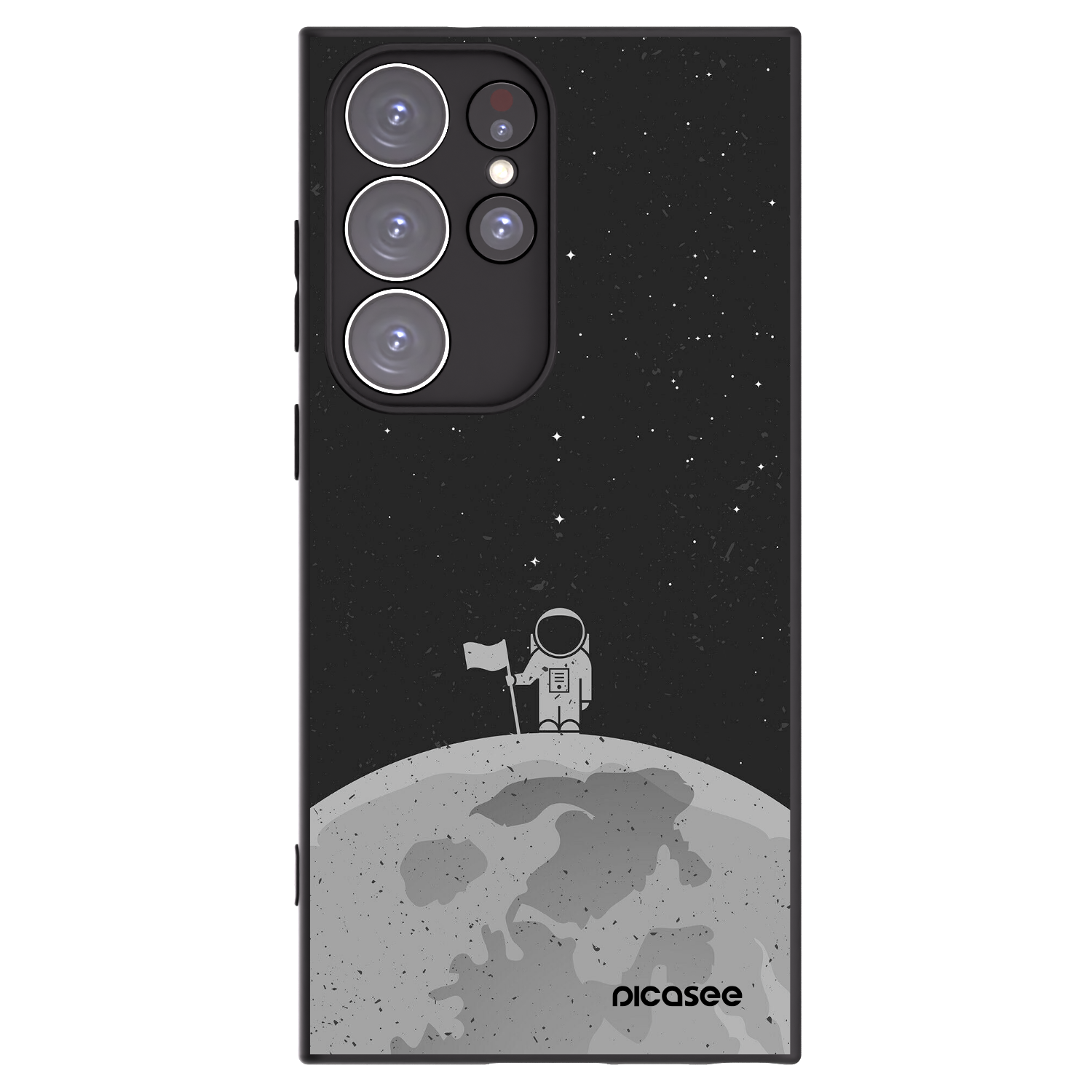 Picasee silikonový černý obal pro Samsung Galaxy S23 Ultra 5G - Astronaut