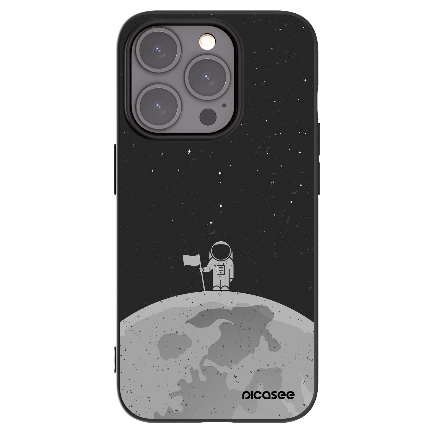 Picasee silikonový černý obal pro Apple iPhone 15 Pro - Astronaut