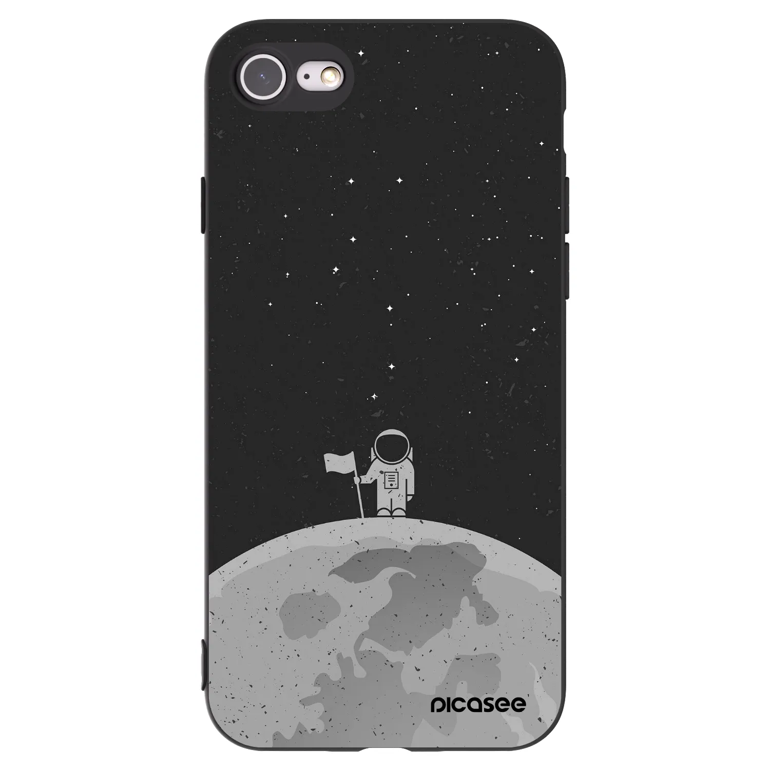 Picasee silikonový černý obal pro Apple iPhone 7 - Astronaut