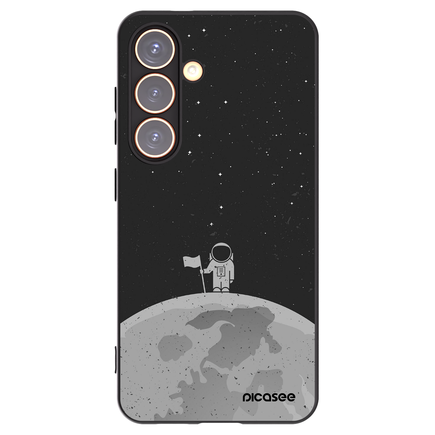 Picasee silikonový černý obal pro Samsung Galaxy S24 S921B 5G - Astronaut