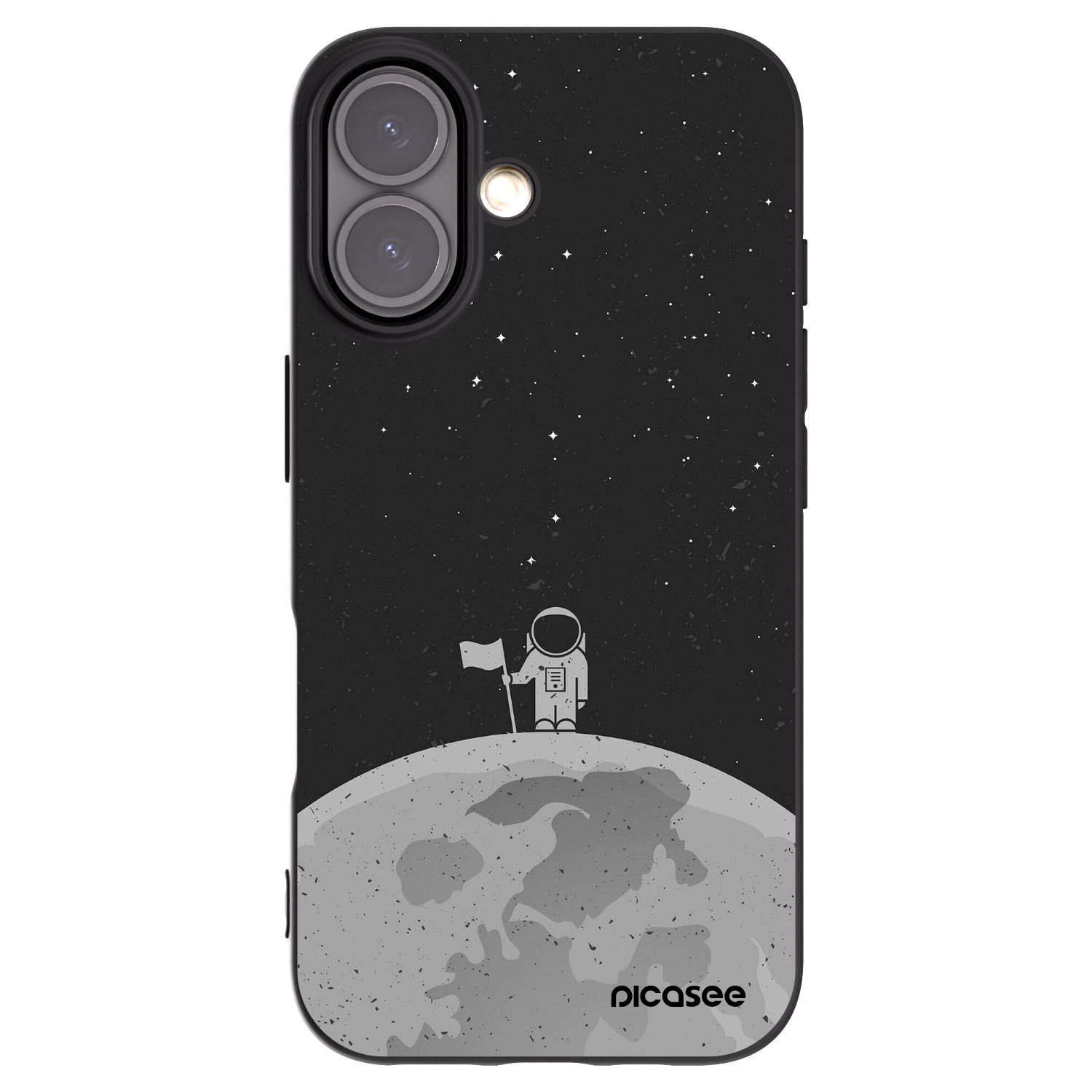 Picasee silikonový černý obal pro Apple iPhone 16 - Astronaut