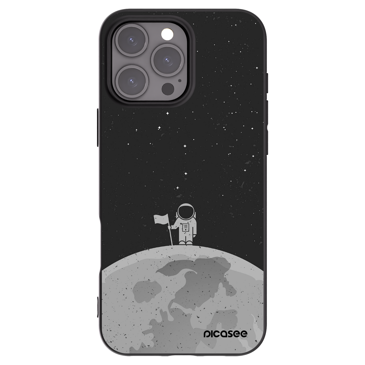 Picasee silikonový černý obal pro Apple iPhone 16 Pro Max - Astronaut