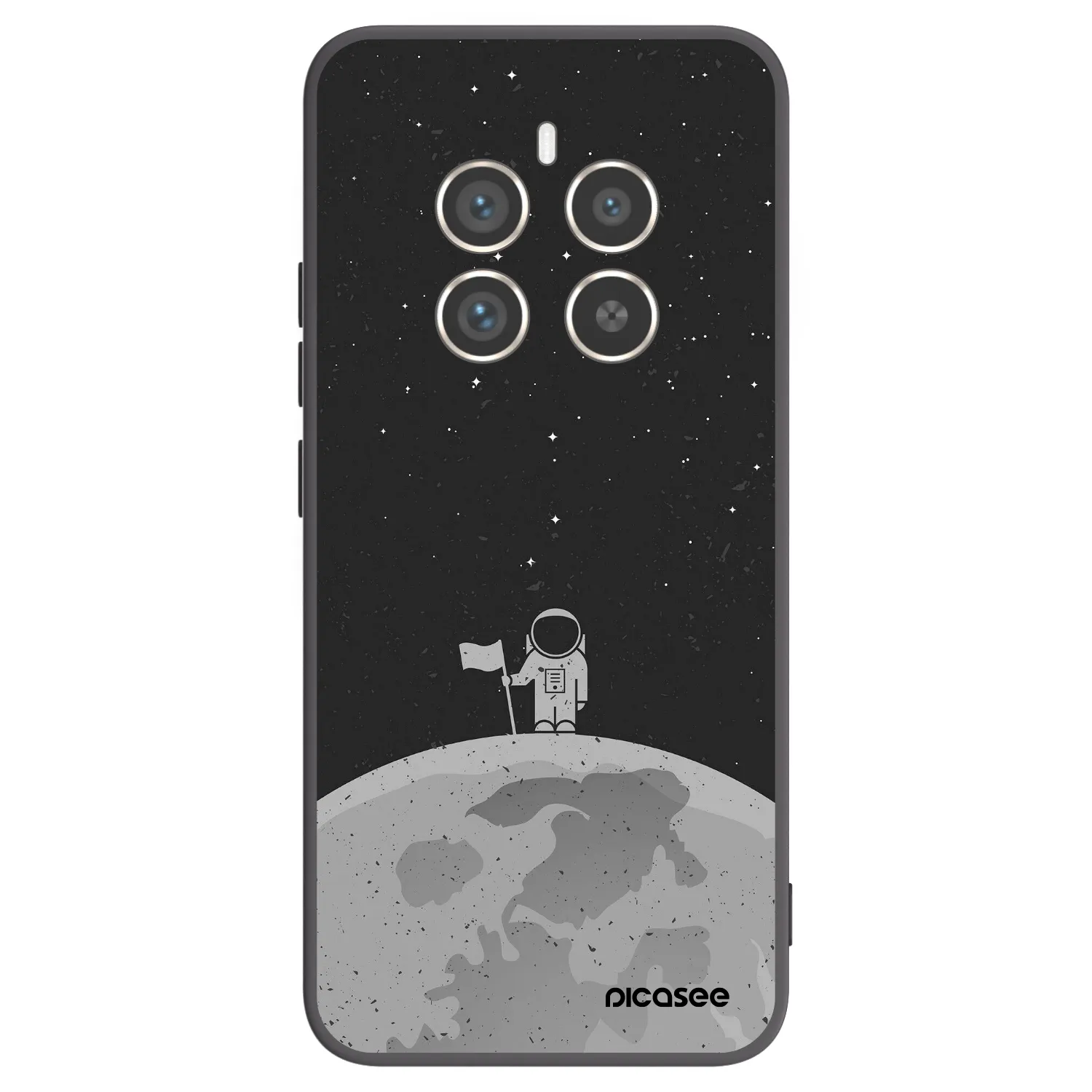 Picasee silikonový černý obal pro Realme 12 Pro 5G - Astronaut