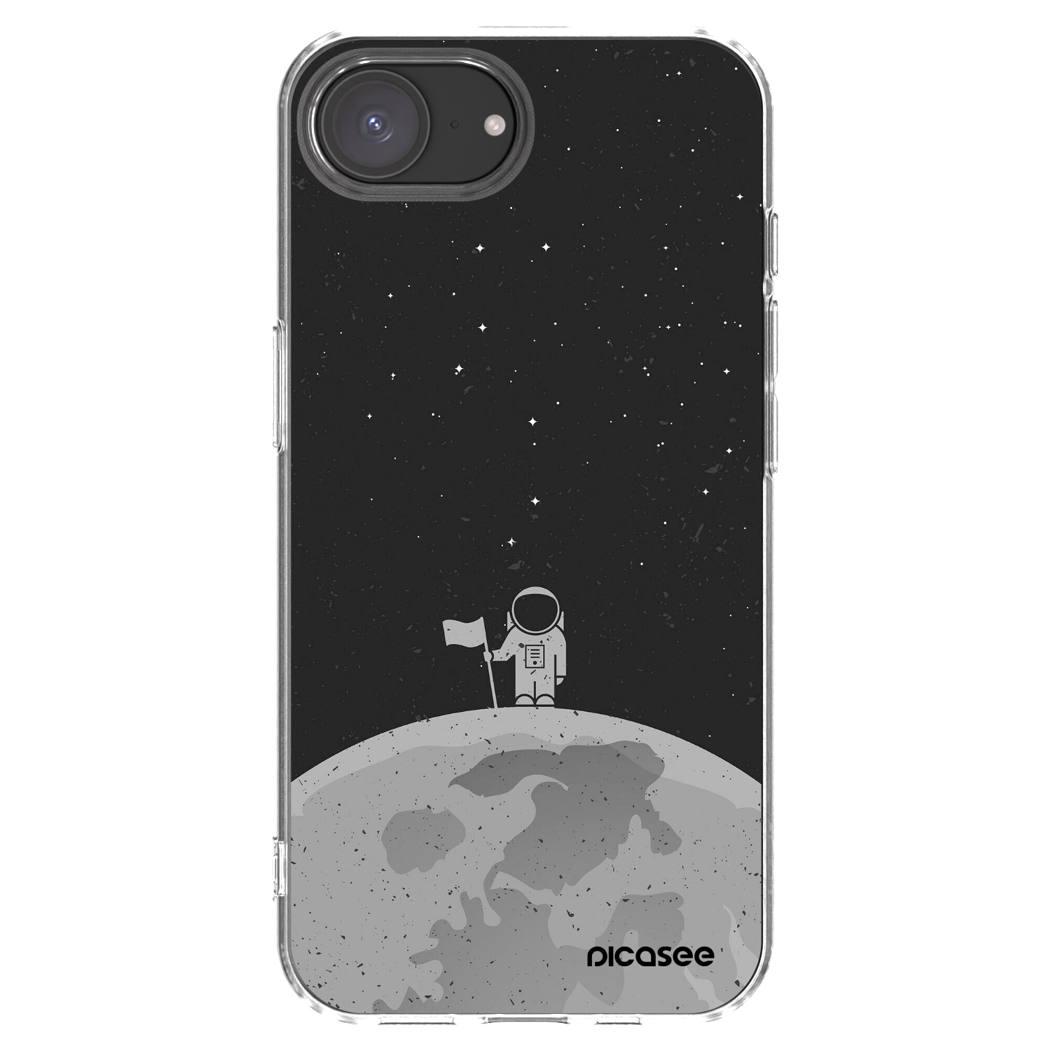 Picasee silikonový průhledný obal pro Apple iPhone 16e - Astronaut