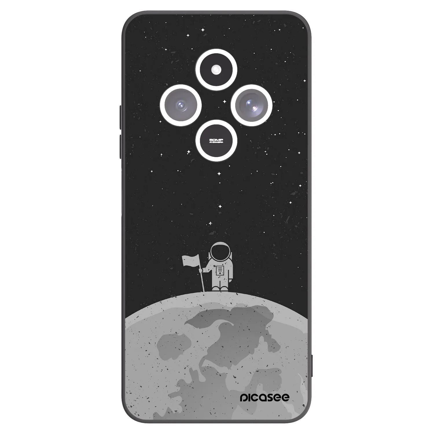 Picasee silikonový černý obal pro Xiaomi Redmi 14C - Astronaut