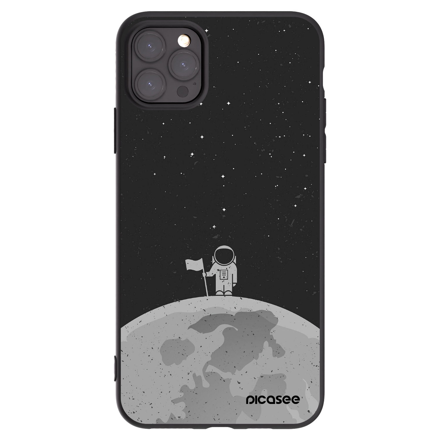 Picasee silikonový černý obal pro Apple iPhone 11 Pro Max - Astronaut