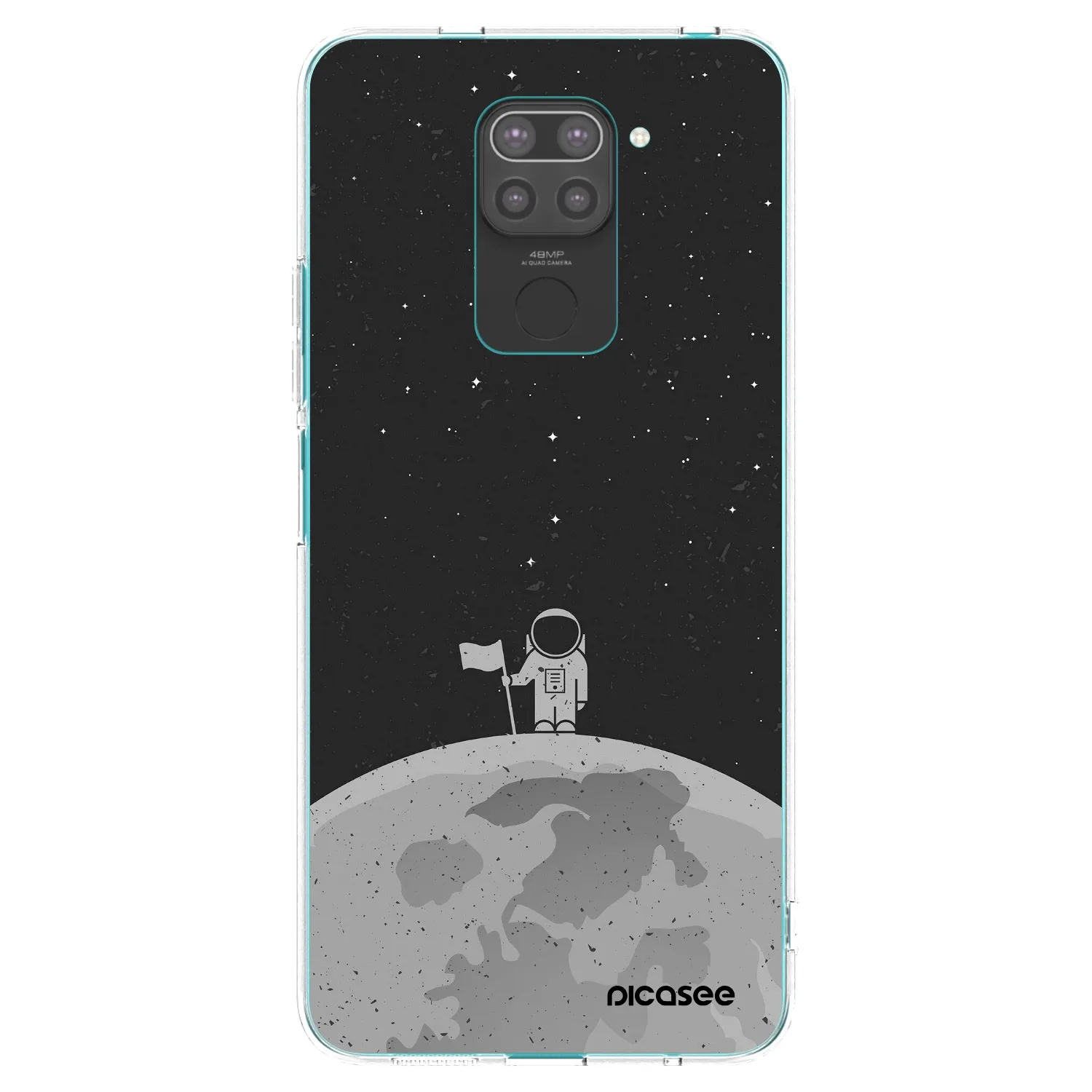 Picasee silikonový černý obal pro Xiaomi Redmi Note 9 - Astronaut