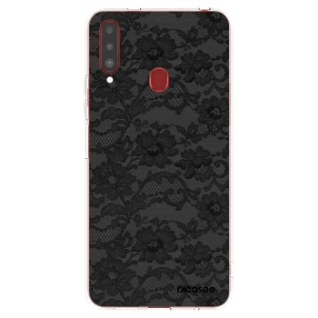 Picasee silikonový průhledný obal pro Samsung Galaxy A20s - Dark Elegance