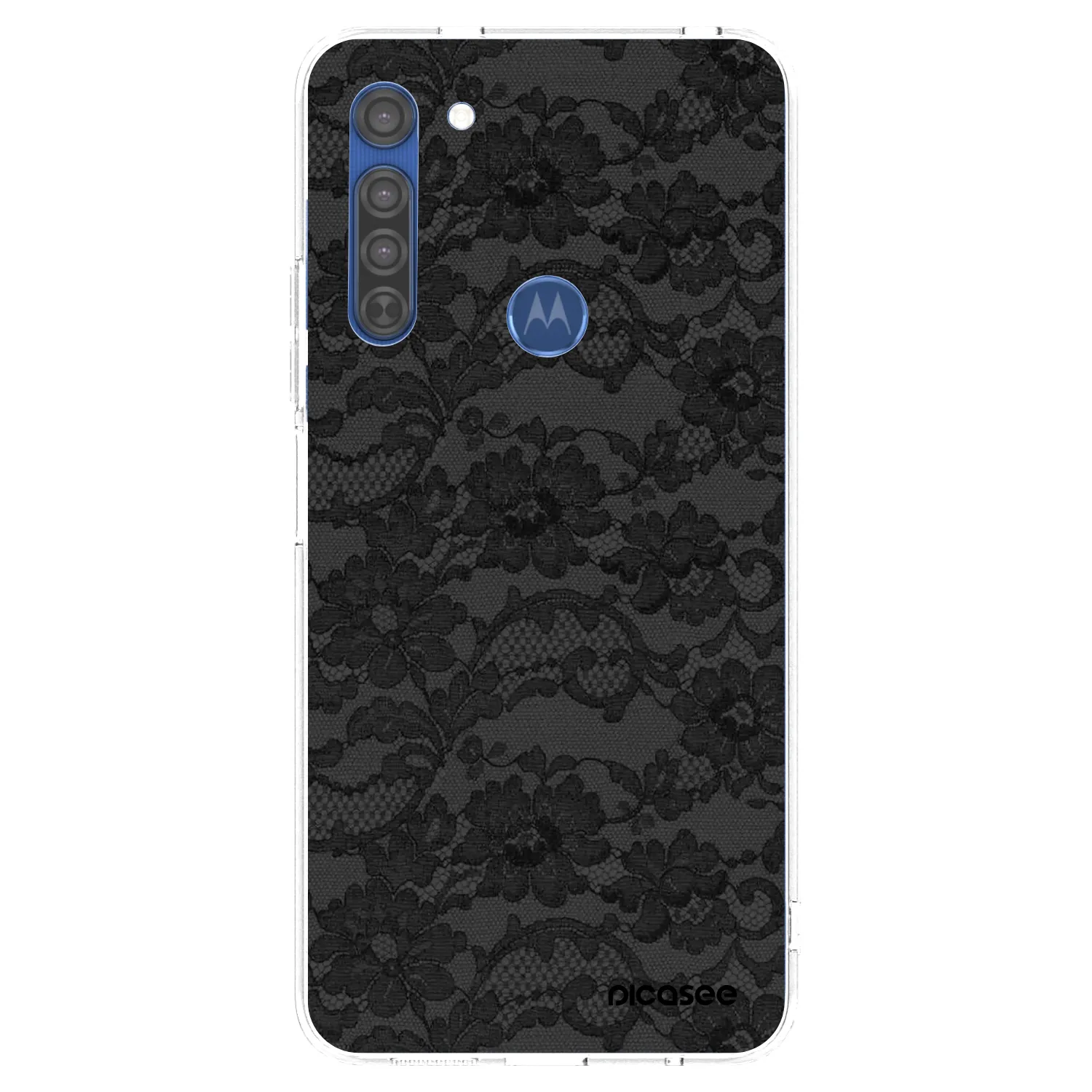 Picasee silikonový průhledný obal pro Motorola Moto G8 - Dark Elegance