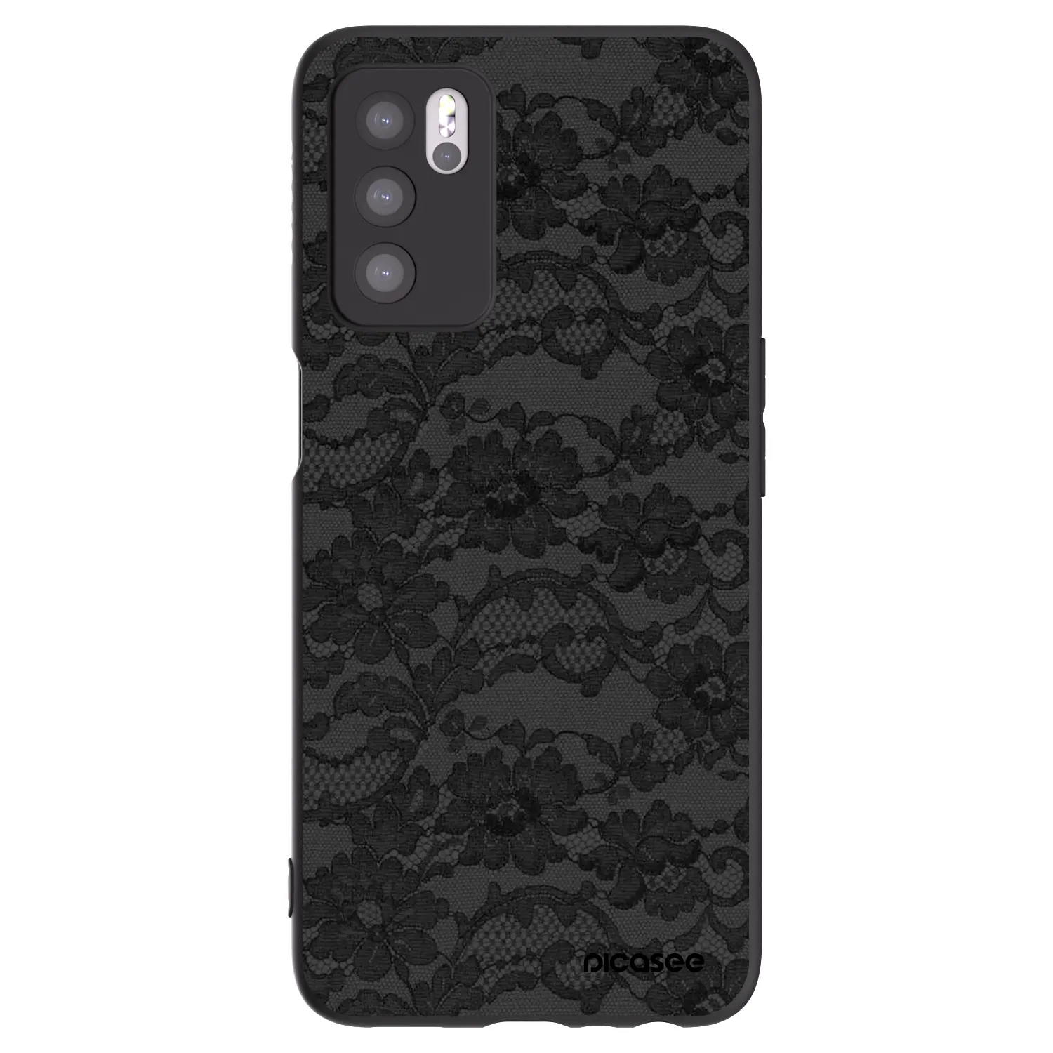 Picasee silikonový černý obal pro OPPO A16s - Dark Elegance