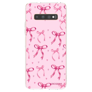 Picasee silikonový průhledný obal pro Samsung Galaxy S10 Plus G975 - Bow Aesthetic
