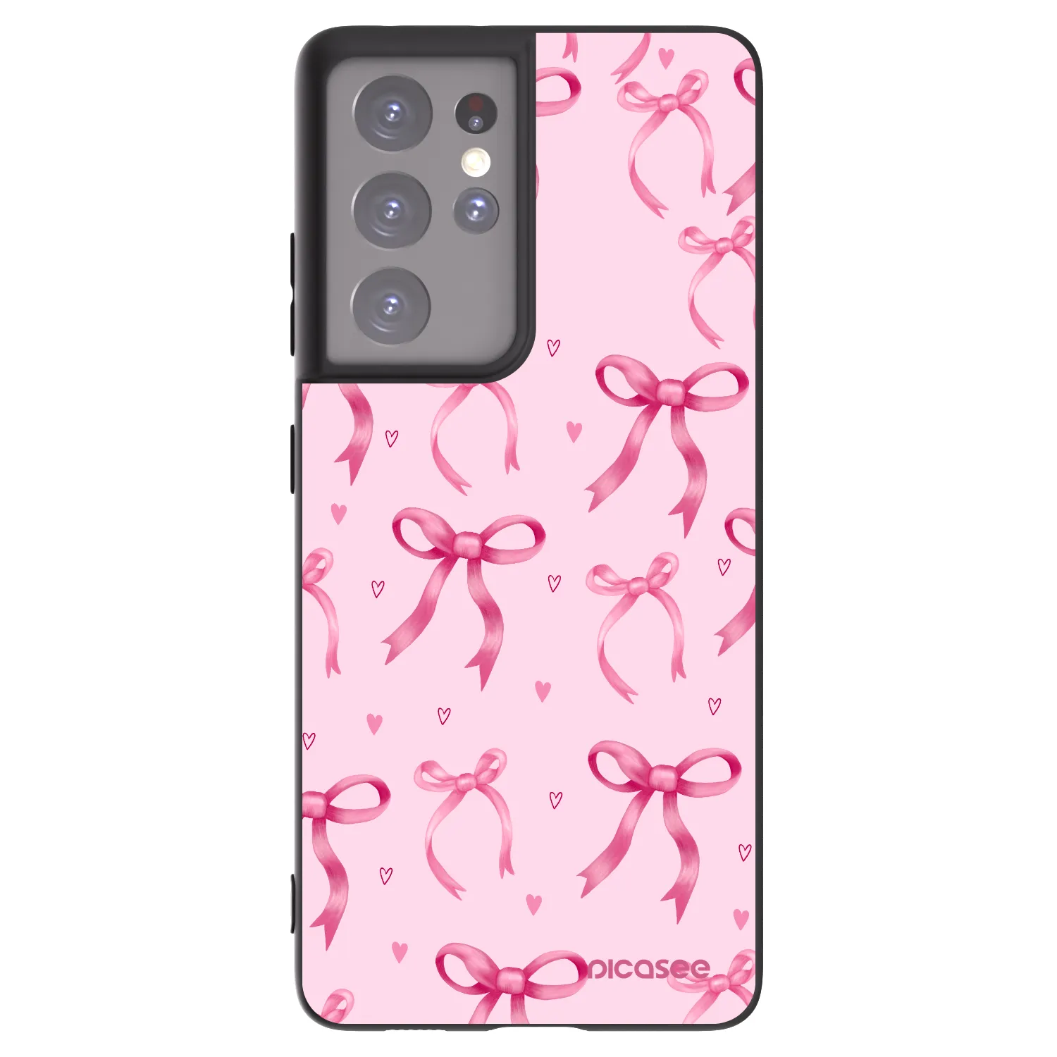 Picasee silikonový černý obal pro Samsung Galaxy S21 Ultra 5G G998B - Bow Aesthetic