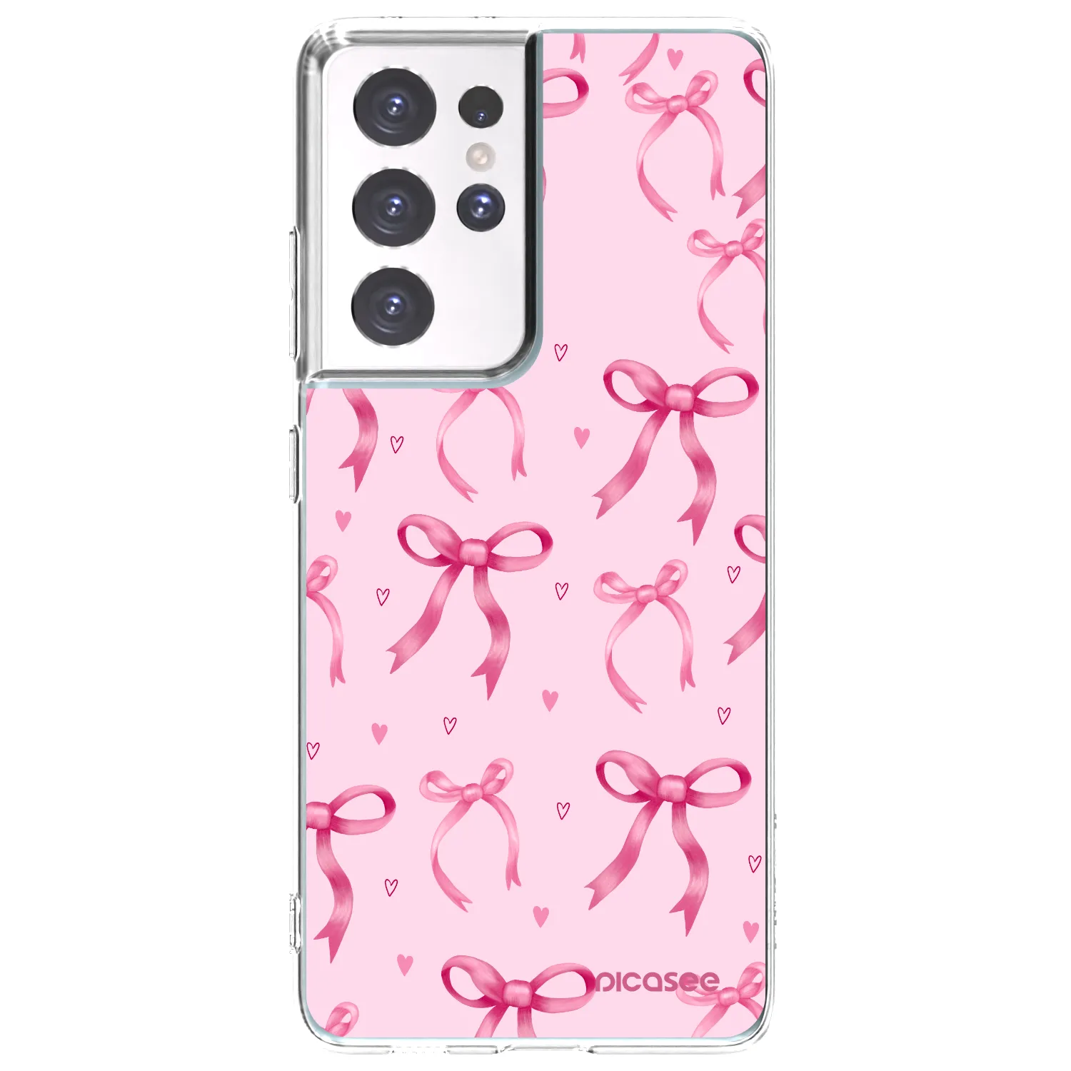 Picasee silikonový průhledný obal pro Samsung Galaxy S21 Ultra 5G G998B - Bow Aesthetic