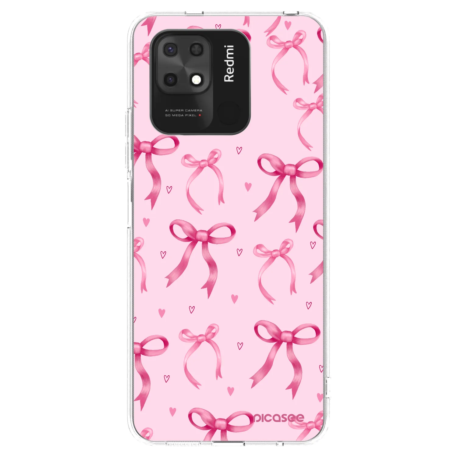 Picasee silikonový průhledný obal pro Xiaomi Redmi 10C - Bow Aesthetic