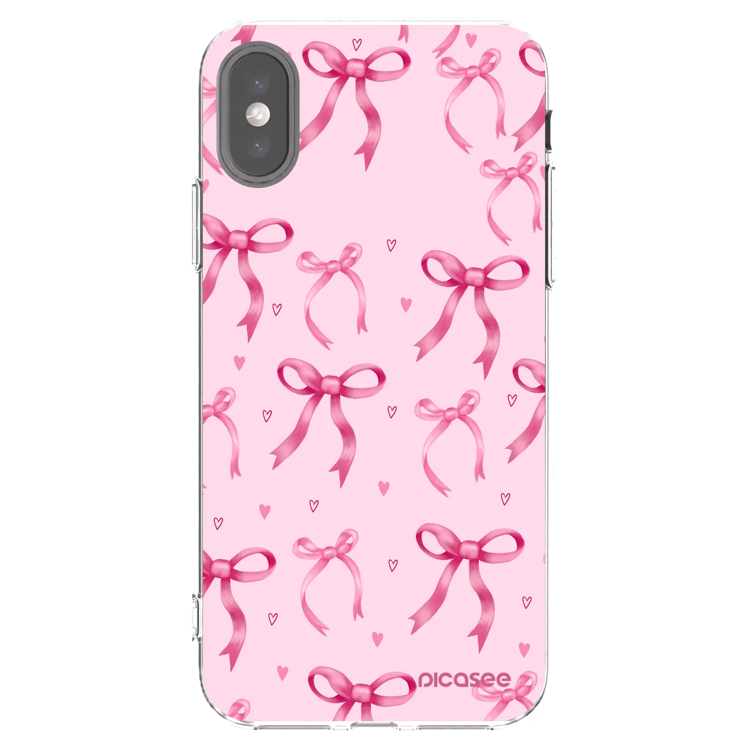 Picasee silikonový průhledný obal pro Apple iPhone X/XS - Bow Aesthetic