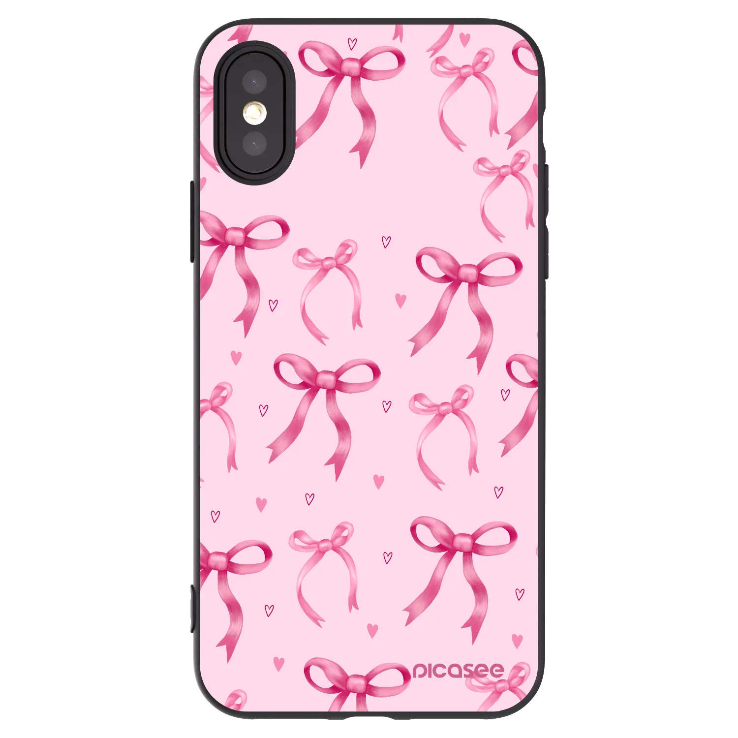 Picasee silikonový černý obal pro Apple iPhone X/XS - Bow Aesthetic