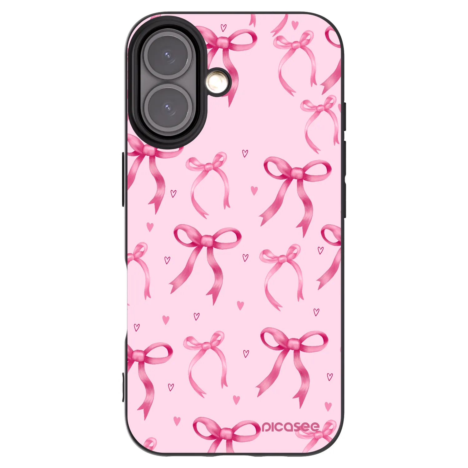 Picasee silikonový černý obal pro Apple iPhone 16 - Bow Aesthetic