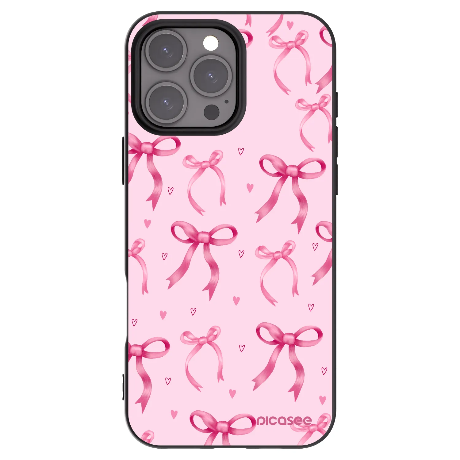 Picasee silikonový černý obal pro Apple iPhone 16 Pro Max - Bow Aesthetic