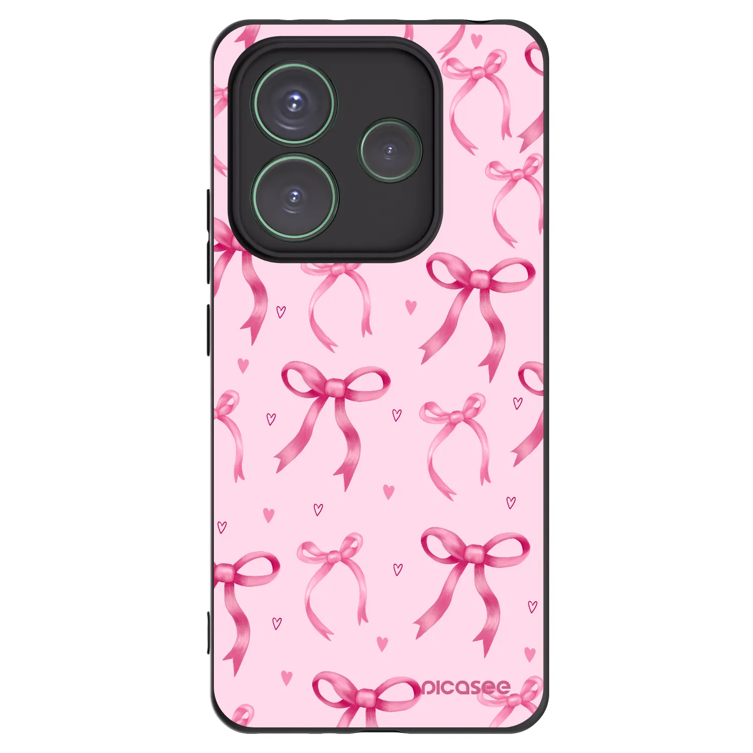 Picasee silikonový černý obal pro Xiaomi Redmi Note 14 5G - Bow Aesthetic