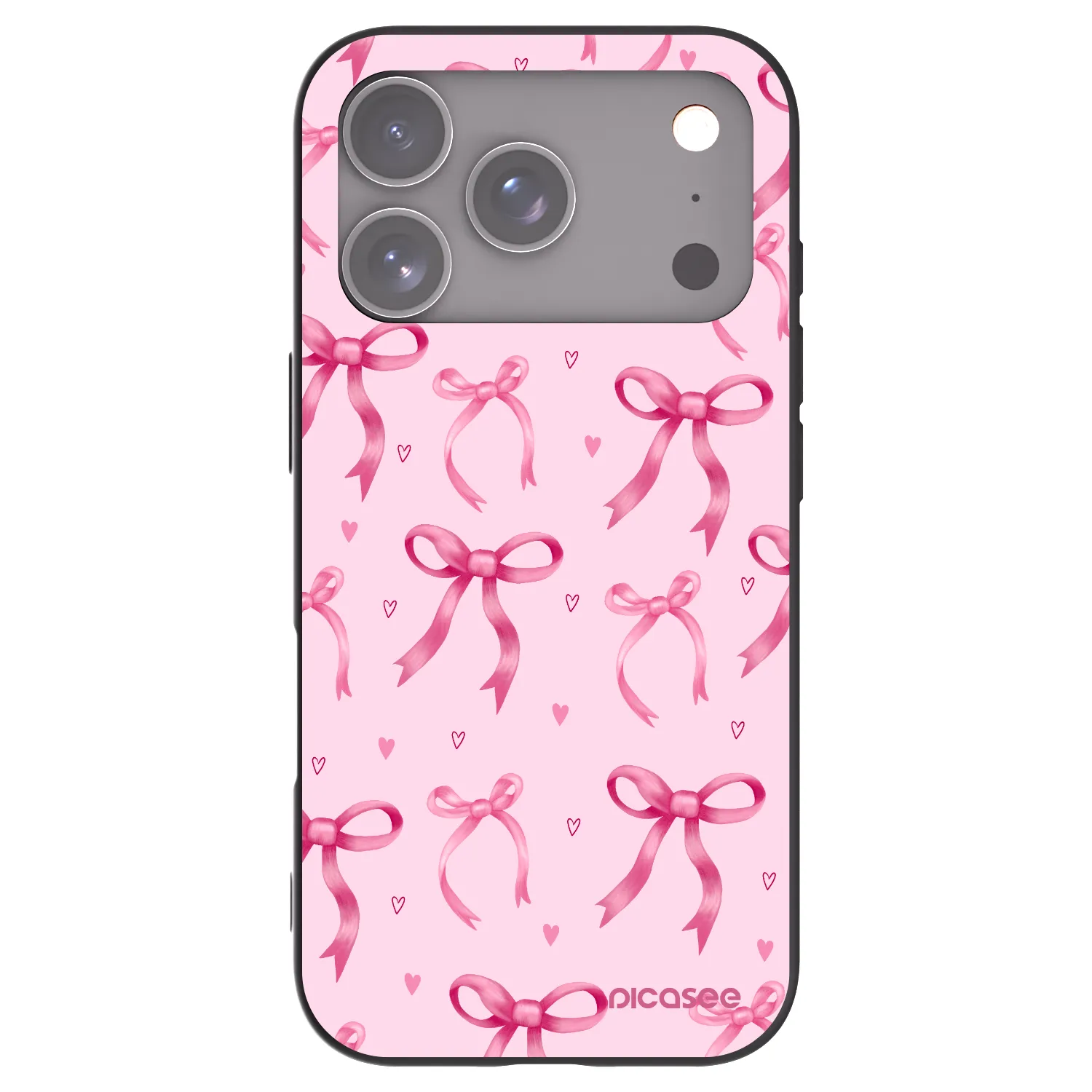 Picasee silikonový černý obal pro Apple iPhone 17 Pro - Bow Aesthetic