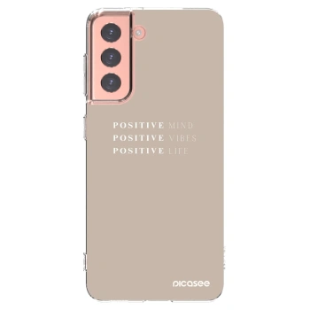 Picasee silikonový průhledný obal pro Samsung Galaxy S21 5G G991B - Positive Vibes