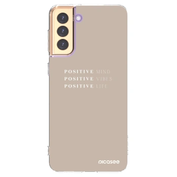 Picasee silikonový průhledný obal pro Samsung Galaxy S21+ 5G G996F - Positive Vibes