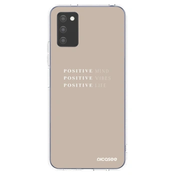 Picasee silikonový průhledný obal pro Samsung Galaxy A02s A025G - Positive Vibes
