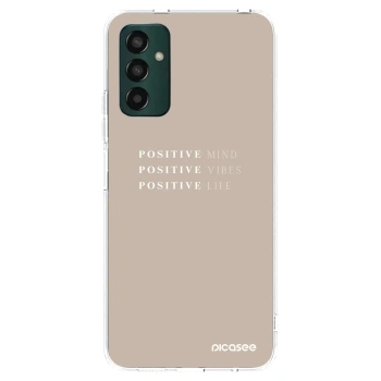 Picasee silikonový průhledný obal pro Samsung Galaxy M13 M135F - Positive Vibes