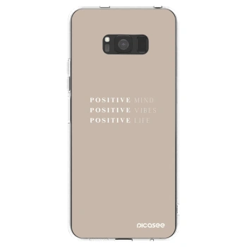 Picasee silikonový průhledný obal pro Samsung Galaxy S8 G950F - Positive Vibes