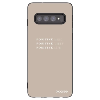 Picasee silikonový černý obal pro Samsung Galaxy S10 G973 - Positive Vibes