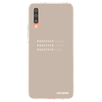 Picasee silikonový průhledný obal pro Samsung Galaxy A70 A705F - Positive Vibes