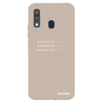 Picasee silikonový průhledný obal pro Samsung Galaxy A40 A405F - Positive Vibes