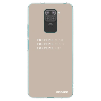 Picasee silikonový černý obal pro Xiaomi Redmi Note 9 - Positive Vibes