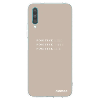 Picasee silikonový průhledný obal pro Samsung Galaxy A30s A307F - Positive Vibes