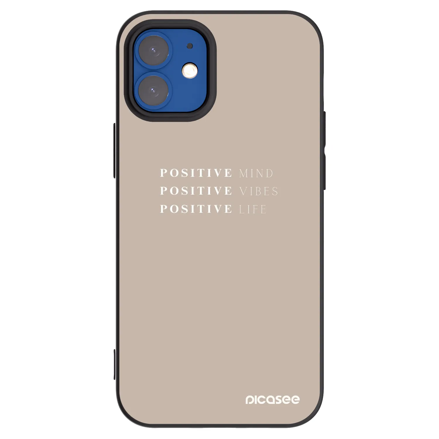Picasee silikonový černý obal pro Apple iPhone 12 mini - Positive Vibes