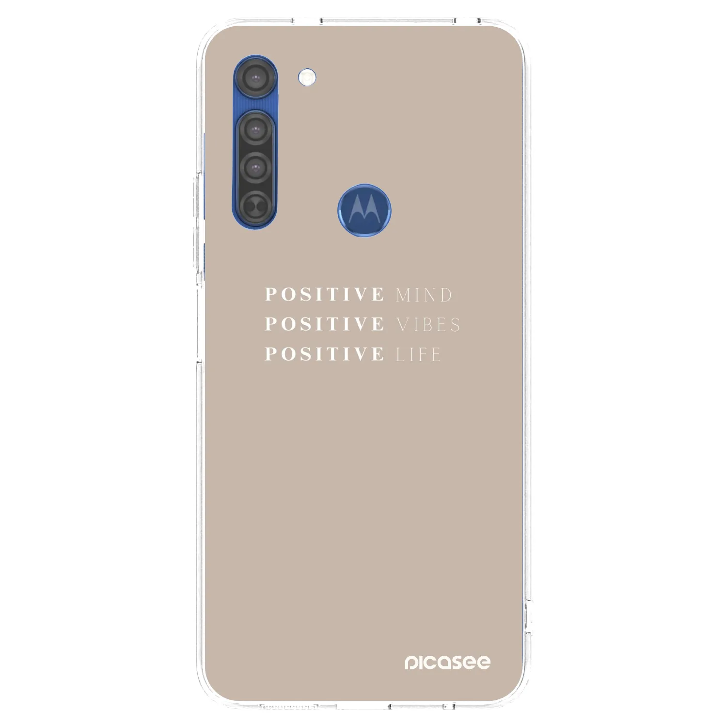 Picasee silikonový průhledný obal pro Motorola Moto G8 - Positive Vibes