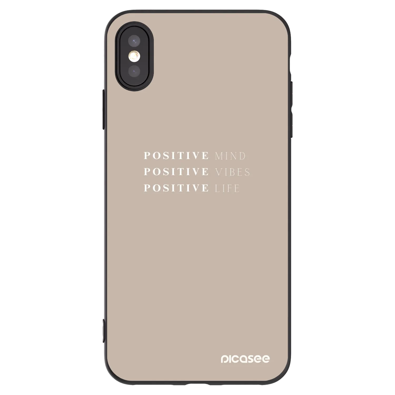 Picasee silikonový černý obal pro Apple iPhone XS Max - Positive Vibes